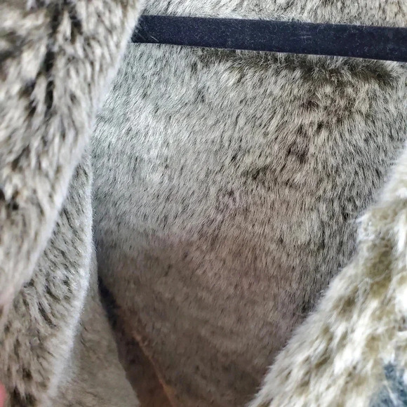 Athleta Womens Small Wool Blend Faux Fur Lined Hooded Coat Gray - Picture 11 of 11